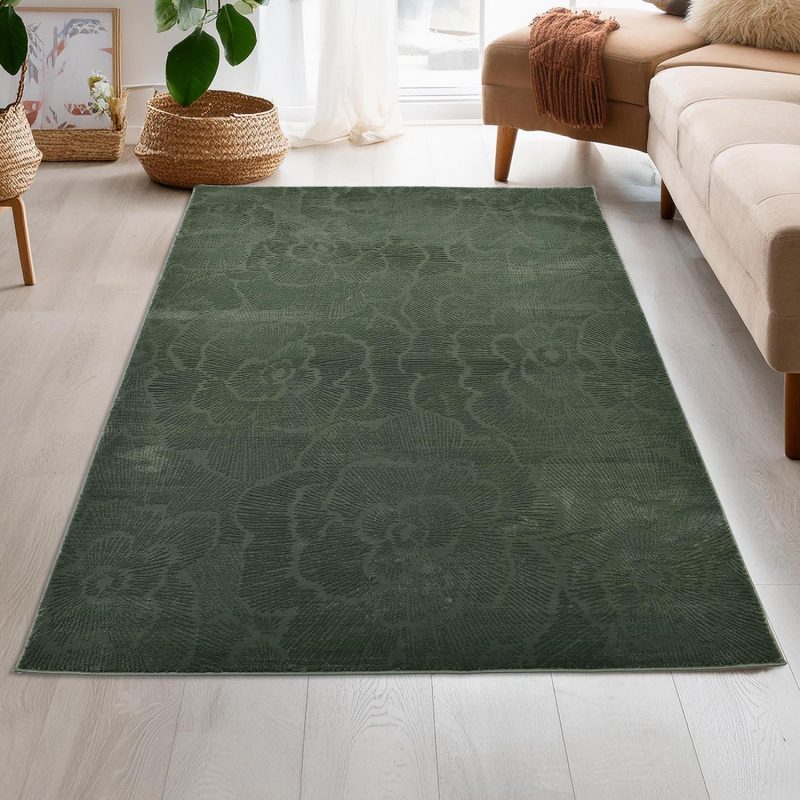 Latte Yumuşak Peluş Yeşil Çocuk Odası Oturma Odası Salon Mutfak Halısı K139A