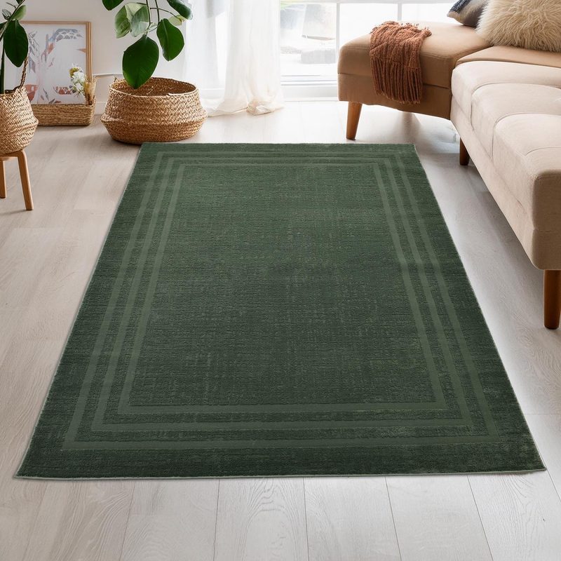 Latte Yumuşak Peluş Yeşil Çocuk Odası Oturma Odası Salon Mutfak Halısı Y495A