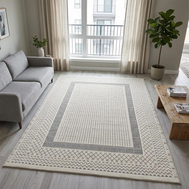 Nature Pamuk 30° Yıkanabilir Halı Modern Kilim Oturma Odası Salon Mutfak Balkon Yolluk Halısı C022A